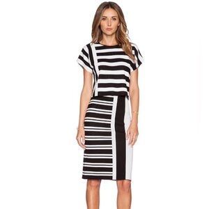 Theory Prosecco Seblyn B Black & White Striped Set Size S